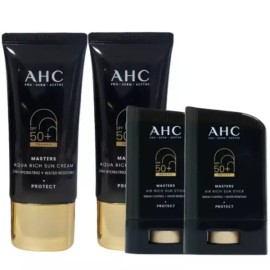 AHC마스터즈 에어리치 선스틱 2개+아쿠아리치선크림 30ml 2개 백탁없는 AHC Masters Airy Rich Sun Stick 2pcs + Aquatic Rich Sun Cream 30ml 2pcs Non-Whitening