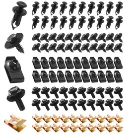 Pack of 100 Sheet Metal Nut Screw Nut Clip Kit, Metal U Type Mounting Clip, Mudguard Clip, Sheet Metal Nuts Mounting Clips for Car
