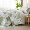 KINBEDY Green Floral Patchwork Quilt Set Full Queen Size, Quilted