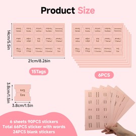 AHRLIC Bible Tabs for Women, Study Bible Journaling Supplies, Large Print, 96 Laminated Tabs for Old and New Testament, Pink with Gold Foil Letters, 1.53x1.26 in, Perfect for Bible Study and Organizat