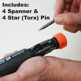 Megapro 151ELEV-CH/OR Alloy Steel Hex Elevator Multi Bit 15 in 1 Screwdriver, 1-1/4" Hex Nut, 8-1/2" Length