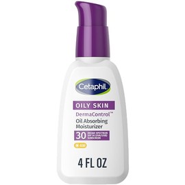 Cetaphil DermaControl Oil Absorbing Moisturizer with SPF 30, For Sensitive, Oily Skin, 4 Fl oz, Absorbs Oil, Reduces Shine, Hydrates, Protects, No Add