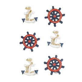 Homeford 3D Resin Self-Adhesive Nautical Accents, 6-Piece