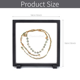 Framendino Framendino, 4 Pack Black 3D Floating Frame Display Case 7 x 7 x 0.8 Holder Stands Jewelry Storage Box for AA Medallion Shells Gems