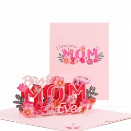 Mothers Day Cards for Mum, Pop Up Mothers Day Card, Love You Mum, Happy Mother's Day Greeting Card with Envelopes, Use for Mothers Day Gifts from Daughter