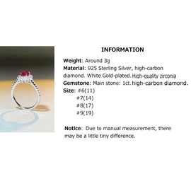 Bellitia Jewelry Women's 925 Sterling Silver Red Ruby Ring, Fashion Promise Anniversary Propose Wedding Ring with Simulated Gemstones for Women, Size 9