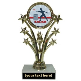 BuyAwardsandTrophies Kanjam Olympic Trophy - Plastic Trophy with Base, Awards and Trophies for Sports Competition, Prizes for Adults and Kids Gold, 7"
