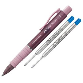 Faber-Castell Poly Ball View Ballpoint Pen Refill XB (Rose Shadow + Refills)