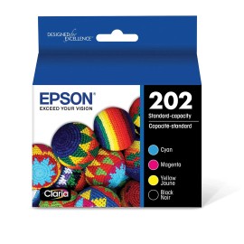 Epson Genuine Epson 202 ink Cartridge Black or Color for XP-5100 WF-2860 New Original - Black & Tri-Color Combo