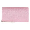 Girly Handbags Sparkly Plain Clutch Bag, pink