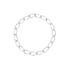 Breil Hoop Necklace Stainless Steel Silver Length 47 cm TJ3522, Alloy Steel, No Gemstone