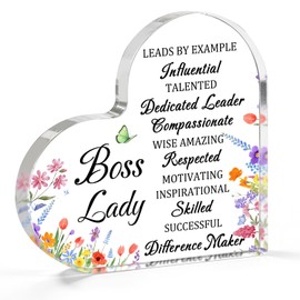 Boss Lady Gifts for Women Best Acrylic Gifts for Boss Women Office Desk Decoration Sign Inspirational Going Away Present Birthday Gift Ideas for Female