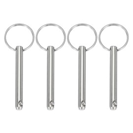 sourcing map Quick Release Pins, Dia 1/4"(6mm) Usable Length 1.5"(38mm) Total Length 2.76"(70mm) Bimini Top Pins Marine Hardware Carbon Steel for Boat Accessories, Pack of 4