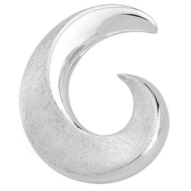Vinani Pendant Design Spiral Elegant Curved Brushed Shiny with Sterling Silver 925 Snake Chain Italy 2ASI-S00, Sterling Silver