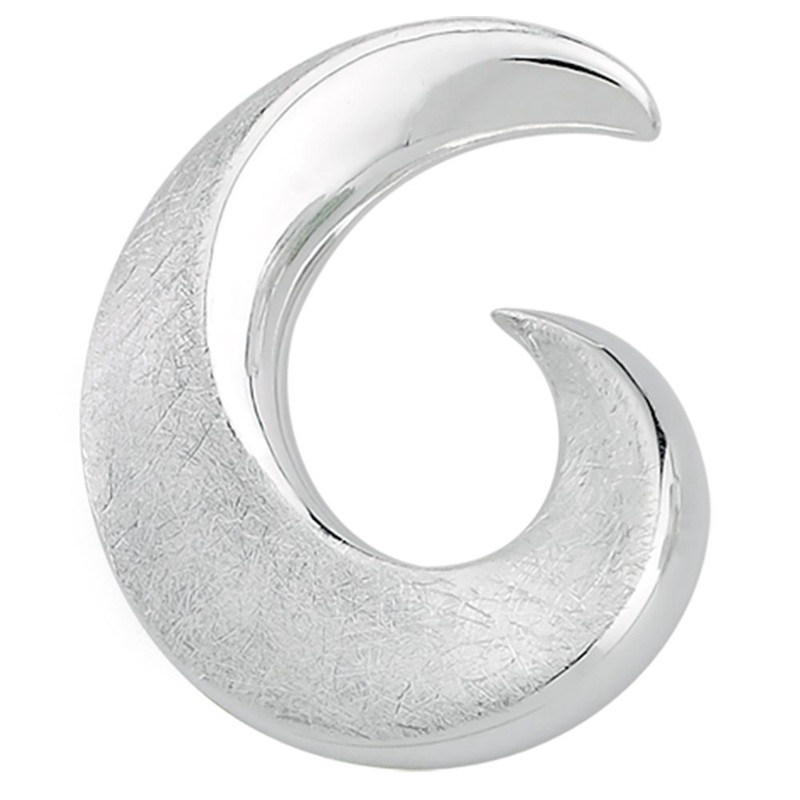 Vinani Pendant Design Spiral Elegant Curved Brushed Shiny with Sterling