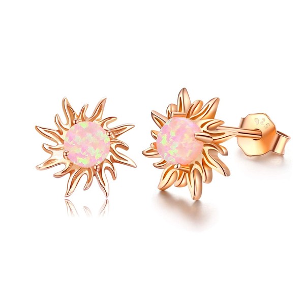 Opal Sun Earrings 925 Sterling Silver Sun Stud Earrings Hypoallergenic
