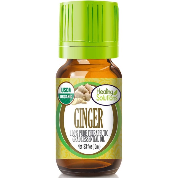 Organic Ginger Essential Oil (100% Pure - USDA Certified Organic) Best Therapeutic Grade Essential Oil - 10ml
