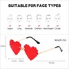 QVKUUT Stylish Irregular Rimless Heart Shape Sunglasses for Party and