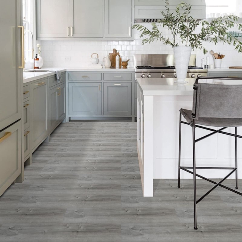 Peel and Stick Floor Tile, 10-Pack 15 Sq.Ft, Natural Grey