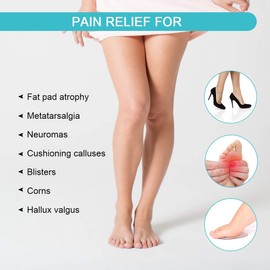 Doact Plantillas de Zapatos con Tacón Alto (2 pares) Proteger los Pies, Amortiguación Antideslizante, Gel Elástico, Medio Plantilla Para Alivio el Dolor en el Antepié (transparente)