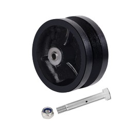 SYRATION 4" x1-1/2 Cast Iron V Groove Caster Wheel with Straight Roller Bearing Capacity up to 600 lbs (1 Black Wheel)