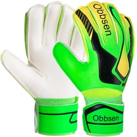 Goalkeeper Gloves with Fingersave, Junior Unisex Football Goalkeeper Gloves Super Grip with Thick Latex, Extreme Strong Control Goalkeeper Gloves for Children, Adults and Teenagers