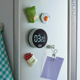 Toffy K-KU22 Large Screen Dial Timer for Kitchen, Study, Magnet, Easy Operation, Easy to Read Large Screen, Countdown, Countdown, Retro, Stylish (Pale Aqua)