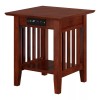 AFI Mission Solid Wood End Table with Built in Device