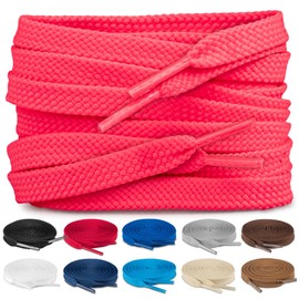 TULMERO SULPO 2 Pairs of Flat Shoelaces 8 mm for Shoes, Purple pink