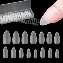 Fingooo Nail Tips, Ultra Thin, 300 Pieces, Long, Clear, Medium Length, False Nails, Natural Fit, Tightness (Point M)
