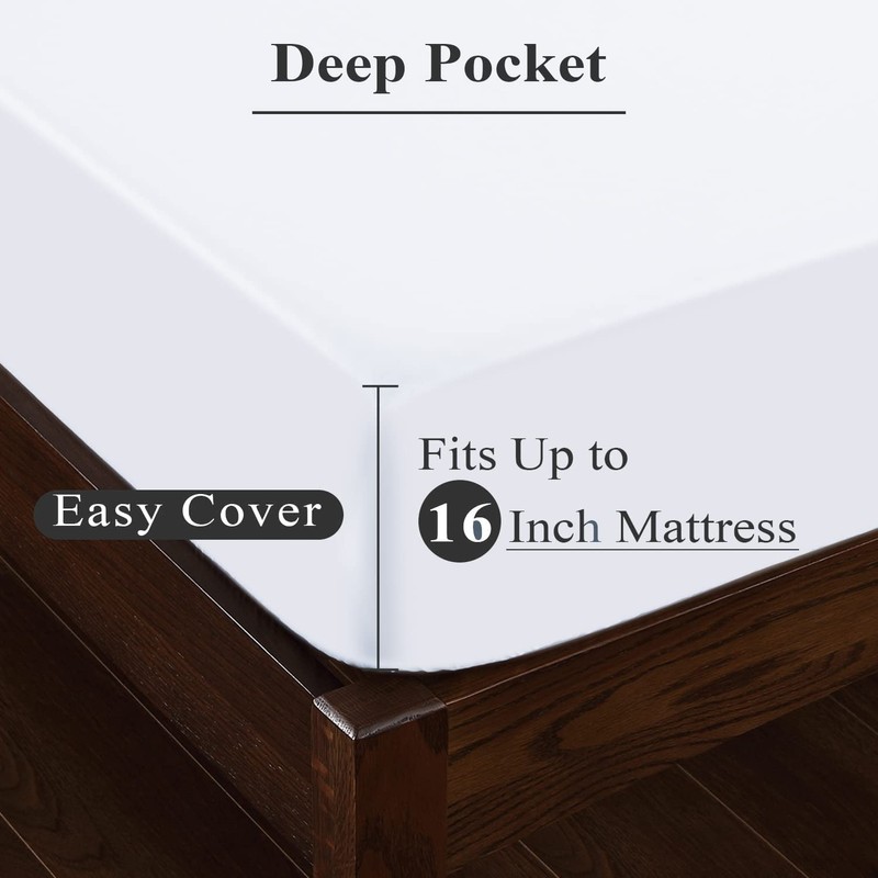 Rayyan Linen Extra Deep Fitted Sheet Fully Elasticated 40CM 100%