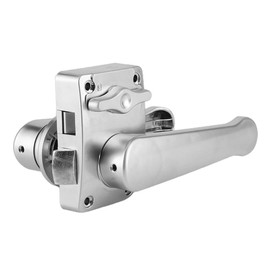 Qiilu Lever Door Lock, Toilet Door Lever Lock Set, Bathroom Handle Knob, Polished Chrome for Cars, Yachts, Motorhomes