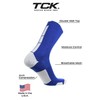 TCK Baseline 3.0 Athletic Crew Socks (Royal/White, X-Large) - Royal/White,X-Large