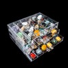 Dmnnlp Rock Display Case with 3 Drawers and 72 Grids,