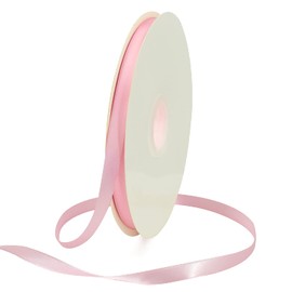 TONIFUL 3/8 Inch x 100yds Light Pink Satin Ribbon Thin Solid Fabric Ribbons Roll for Gift Wrapping Invitation Floral Hair Balloons Craft Party Wedding Decoration Valentine's Day Bouquet