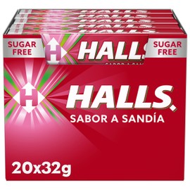 Halls Anguria, Caramello Senza Zucchero, Scatola di 20 Sticks da 32 g