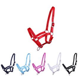 NETPROSHOP Foal Headcollar 3-Way Adjustable for Foals Falabella Shetty Pony Full, Size: Falabella Foal, Colour: Red