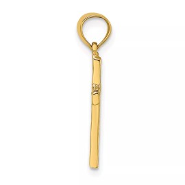 Unbranded 10K Yellow Gold Polished and Engraved Cross W/ Heart Center Pendant