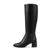 zhsrin Black Chunky Heel Knee High Boots for Women with