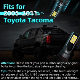 XFLHEHD Tacoma Fog Light Bulbs for 2005-2011 Toyota Tacoma, 300% Brightness, 6500K Cool White, 2pcs Plug and Play Replacement Fog Light Blubs Package