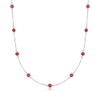 Ross-Simons 3.10 ct. t.w. Ruby Station Necklace in Sterling Silver.