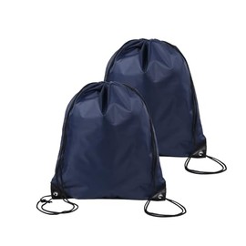OWITER 2PCS Drawstring Bags Black Drawstring Bag for Kids Swim Gym Sports drawstring gym bag,swim bag kids,Football Bags (Navy)