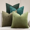 Volcanics Set of 4 Dark Green Corduroy Decorative Couch Throw