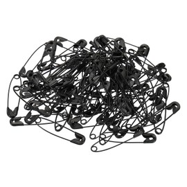 YOKIVE Pack of 100 Safety Pins, Large Metal Sewing Needles | Crafts, Ideal for Clothing, Knitting, Sewing (Black, 1.46 inches)
