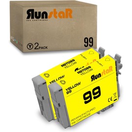 Run Star Remanufactured T098 T099 Yellow Ink Cartridge Replacement for Epson 98 99 use with Epson Artisan 700 710 725 730 800 810 835 837 Printer (2 Yellow)