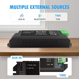 Herdio Bluetooth Home Audio Amplifier 2.0 Channel Receiver System for Passive Speakers with AUX TWS Suitable for Ceiling Marine Home Theater Garage Outdoor Indoor