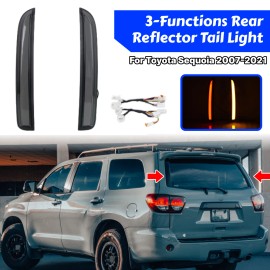 dreamrefit Smoke For Toyota Sequoia 2007-21 LED Tail light Rear Pillar Brake Lamp Indicator