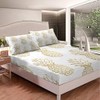 Pineapple Bed Sheet Set Golden Pineapple Pattern Fitted Sheet Tropical