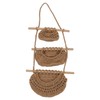 Hanging Fruit Basket 3 Tier Wall Mounted Handcraft Hemp Rope