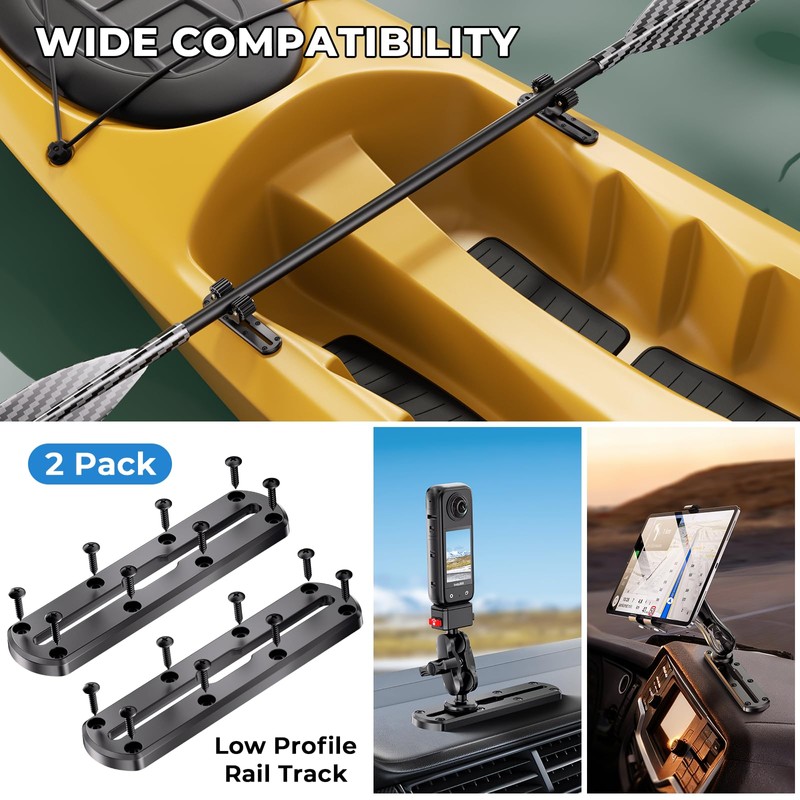 VAZESWIN 2 PCS 7" Kayak Track Mount, Low Profile Kayak